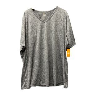 Juno Active T-Shirt SunLite UPF 50+ Lightweight V-Neck Gray Tee Womens 4X NEW